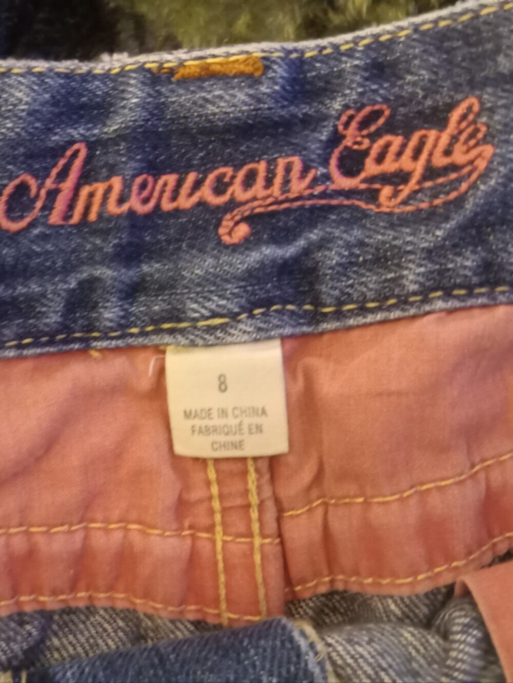 American Eagle Denim Distressed Mini Skirt in Blue Size 8 - Picture 3 of 3